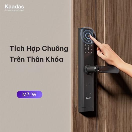 KAADAS M7-W – KHÓA CỬA THÔNG MINH TÍCH HỢP CHUÔNG CỬA NGAY TRÊN THÂN KHÓA 